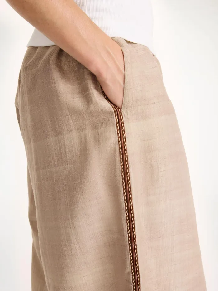Trousers Women By Malene Birger Lumonas Silk Trousers Nomad