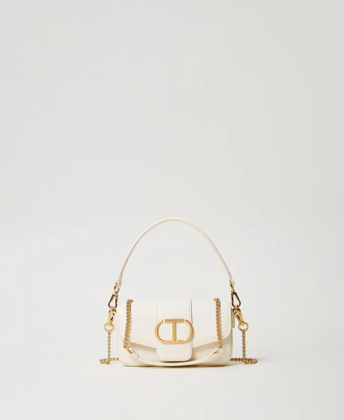 Twinset Amie039 Small Leather Shoulder Bag Old White Women Cross Body Bags