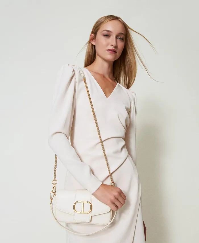 Twinset Amie039 Small Leather Shoulder Bag Old White Women Cross Body Bags Twinset Amie039 Small Leather Shoulder Bag Old White Women Cross Body Bags