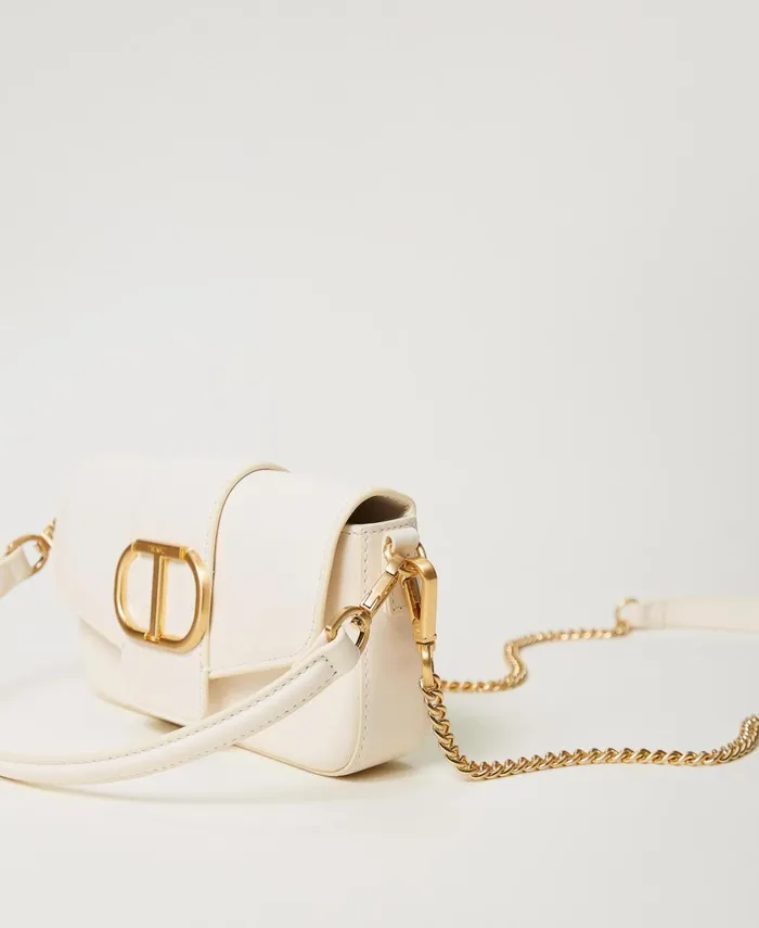 Twinset Amie039 Small Leather Shoulder Bag Old White Women Cross Body Bags Twinset Amie039 Small Leather Shoulder Bag Old White Women Cross Body Bags