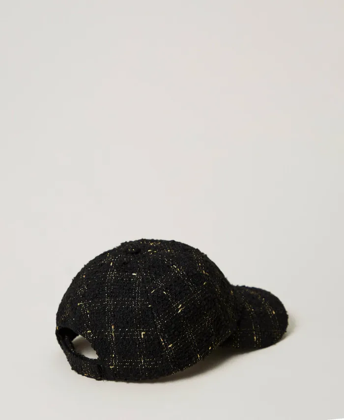 Twinset Boucl Baseball Cap With Logo Black Gold Boucl Women Hats Twinset Boucl Baseball Cap With Logo Black Gold Boucl Women Hats
