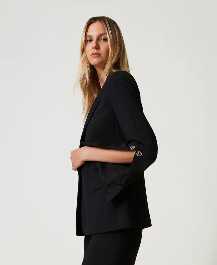 Twinset Cady Crpe Blazer With Cufflinks Black Women Suits And Sets Twinset Cady Crpe Blazer With Cufflinks Black Women Suits And Sets