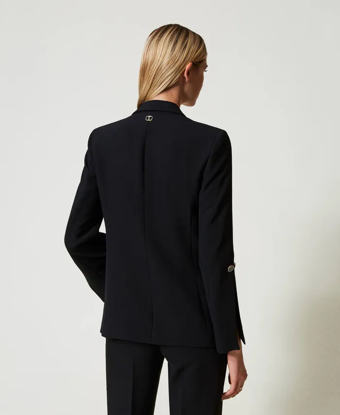 Twinset Cady Crpe Blazer With Cufflinks Black Women Suits And Sets Twinset Cady Crpe Blazer With Cufflinks Black Women Suits And Sets