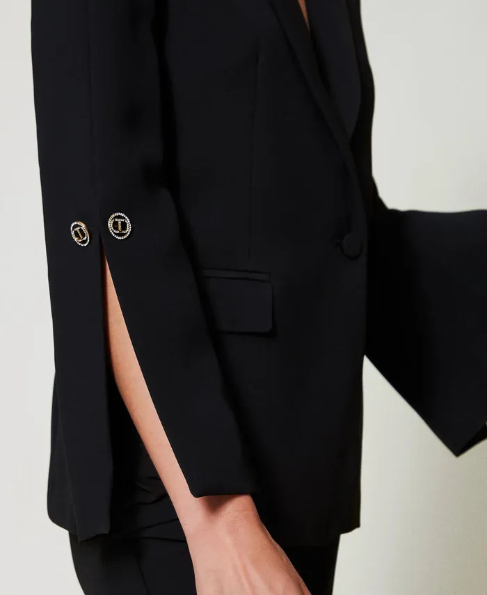 Twinset Cady Crpe Blazer With Cufflinks Black Women Suits And Sets Twinset Cady Crpe Blazer With Cufflinks Black Women Suits And Sets