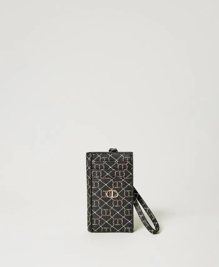 Twinset Card Holder With TieUp Lace Flower Oval T And Twinset Black Women Wallets And Keyrings Twinset Card Holder With TieUp Lace Flower Oval T And Twinset Black Women Wallets And Keyrings