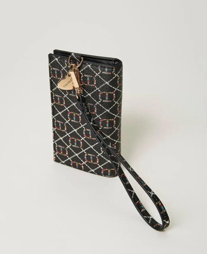 Twinset Card Holder With TieUp Lace Flower Oval T And Twinset Black Women Wallets And Keyrings Twinset Card Holder With TieUp Lace Flower Oval T And Twinset Black Women Wallets And Keyrings