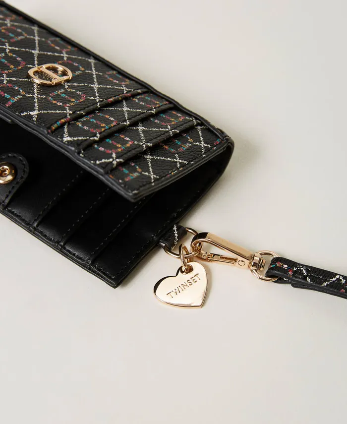 Twinset Card Holder With TieUp Lace Flower Oval T And Twinset Black Women Wallets And Keyrings Twinset Card Holder With TieUp Lace Flower Oval T And Twinset Black Women Wallets And Keyrings