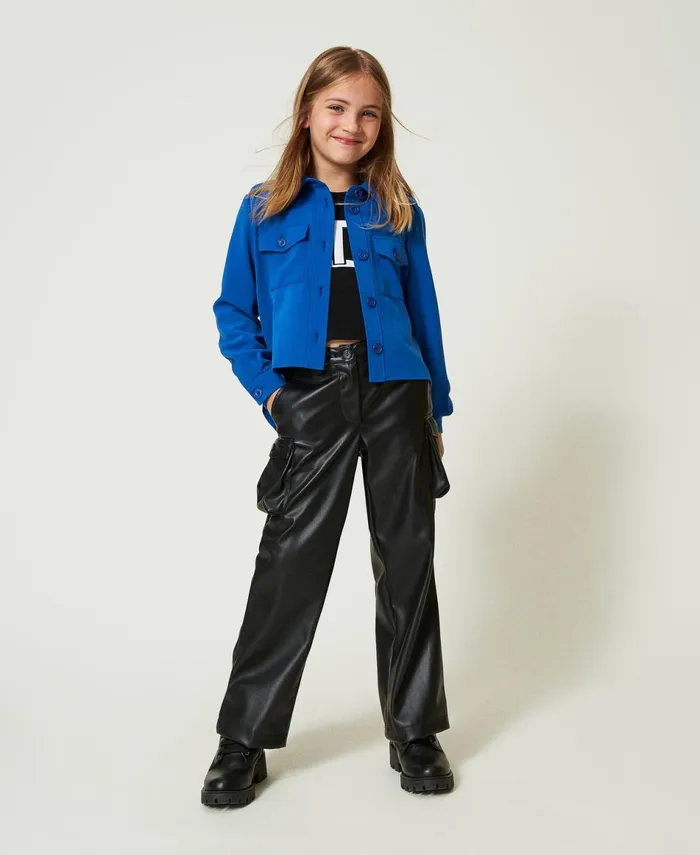 Twinset Cargo Trousers With Utility Pockets Black Girl Trousers And Jeans Twinset Cargo Trousers With Utility Pockets Black Girl Trousers And Jeans