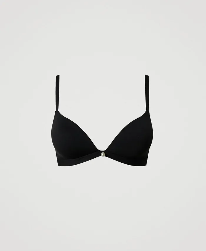 Twinset Charmeuse Triangle Bra Black Women Underwear And Nightwear