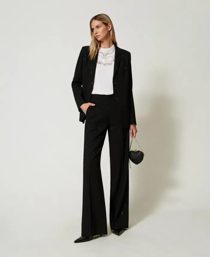 Twinset Crpe Blouse With Floral Embroidery White Cream Women Blouses And Shirts Twinset Crpe Blouse With Floral Embroidery White Cream Women Blouses And Shirts