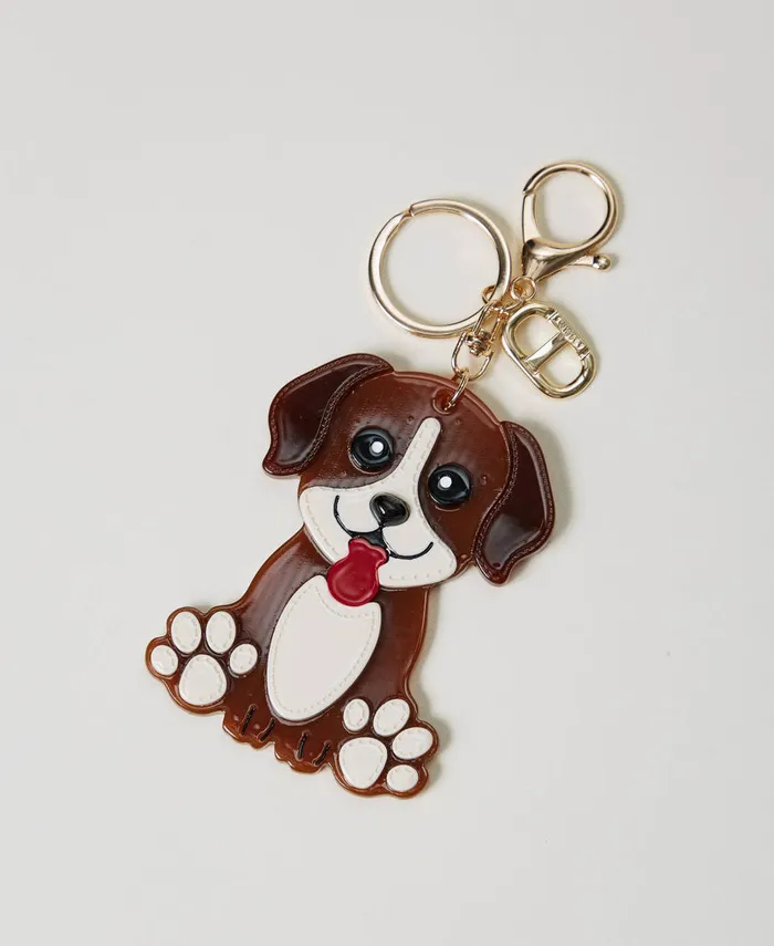 Twinset Dog Keyring With Oval T Twotone Chantilly Cigar Beige Women Wallets And Keyrings Twinset Dog Keyring With Oval T Twotone Chantilly Cigar Beige Women Wallets And Keyrings