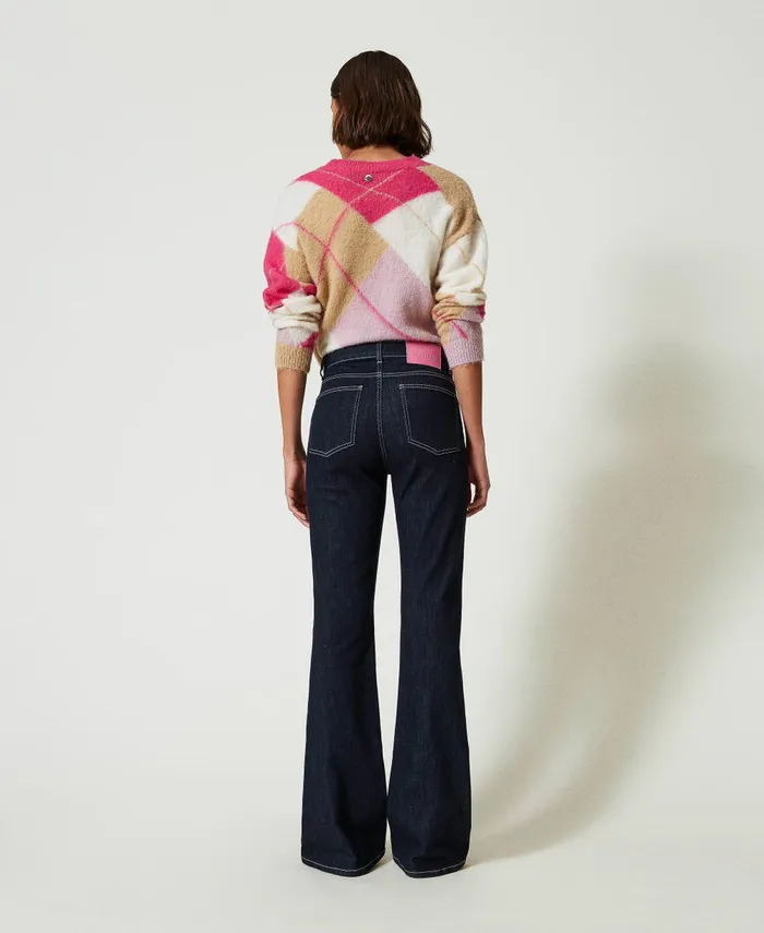 Twinset FivePocket Flared Jeans Rinsed Denim Women Jeans Twinset FivePocket Flared Jeans Rinsed Denim Women Jeans