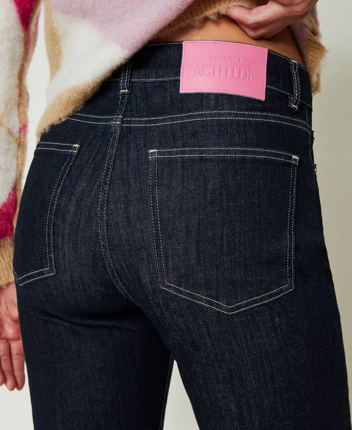 Twinset FivePocket Flared Jeans Rinsed Denim Women Jeans Twinset FivePocket Flared Jeans Rinsed Denim Women Jeans