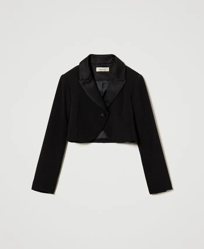 Twinset Flannel Spencer Jacket Black Girl Jackets And Outerwear Twinset Flannel Spencer Jacket Black Girl Jackets And Outerwear