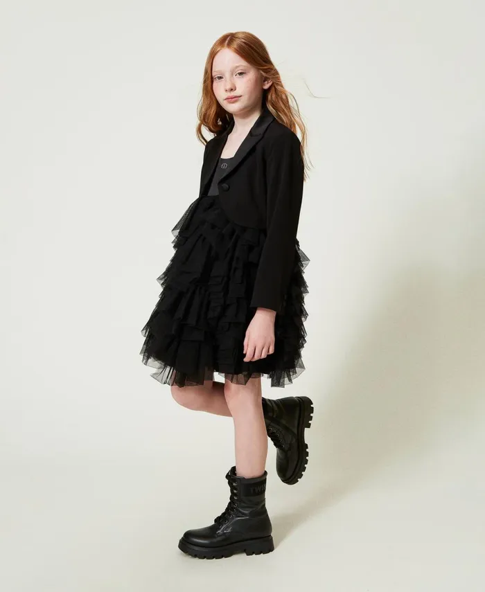 Twinset Flannel Spencer Jacket Black Girl Jackets And Outerwear Twinset Flannel Spencer Jacket Black Girl Jackets And Outerwear