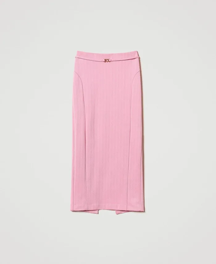 Twinset Jacquard Scuba Fabric Skirt Prism Pink Women Skirts Twinset Jacquard Scuba Fabric Skirt Prism Pink Women Skirts