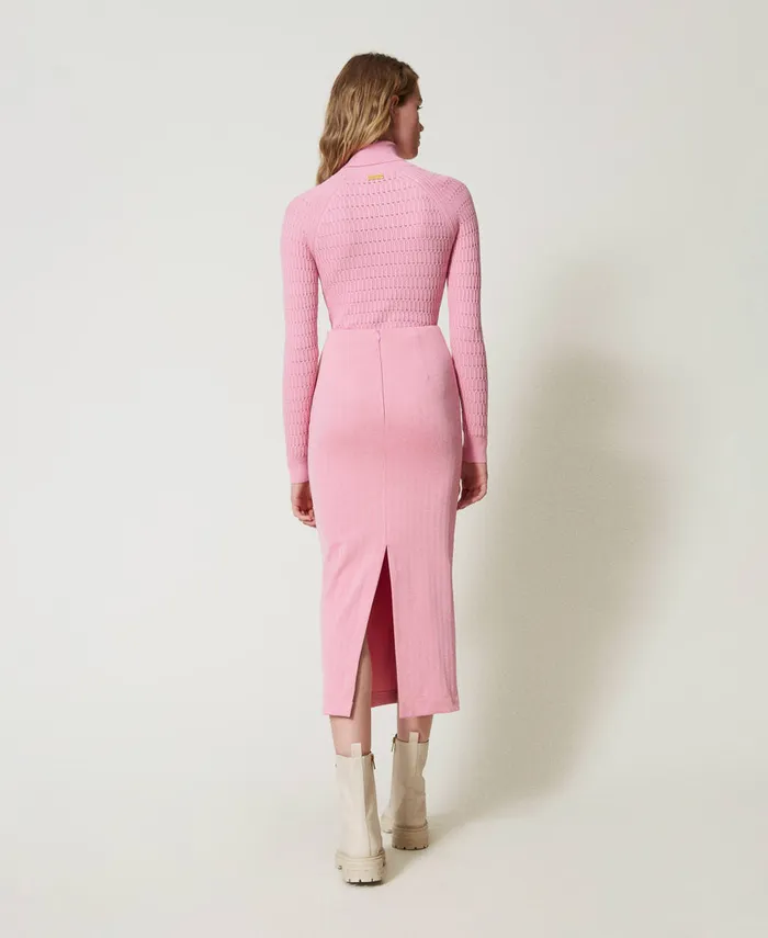 Twinset Jacquard Scuba Fabric Skirt Prism Pink Women Skirts Twinset Jacquard Scuba Fabric Skirt Prism Pink Women Skirts