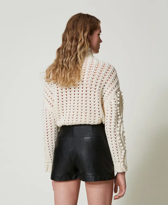 Twinset Leather 039Fairfax039 Shorts With Zip Black Women Trousers Twinset Leather 039Fairfax039 Shorts With Zip Black Women Trousers