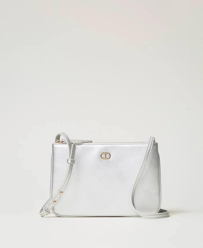 Twinset Mini Double Shoulder Bag Silver Women Handbags