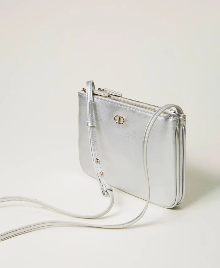 Twinset Mini Double Shoulder Bag Silver Women Handbags Twinset Mini Double Shoulder Bag Silver Women Handbags