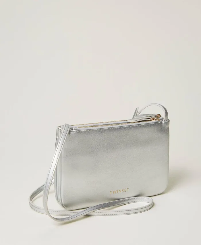 Twinset Mini Double Shoulder Bag Silver Women Handbags Twinset Mini Double Shoulder Bag Silver Women Handbags