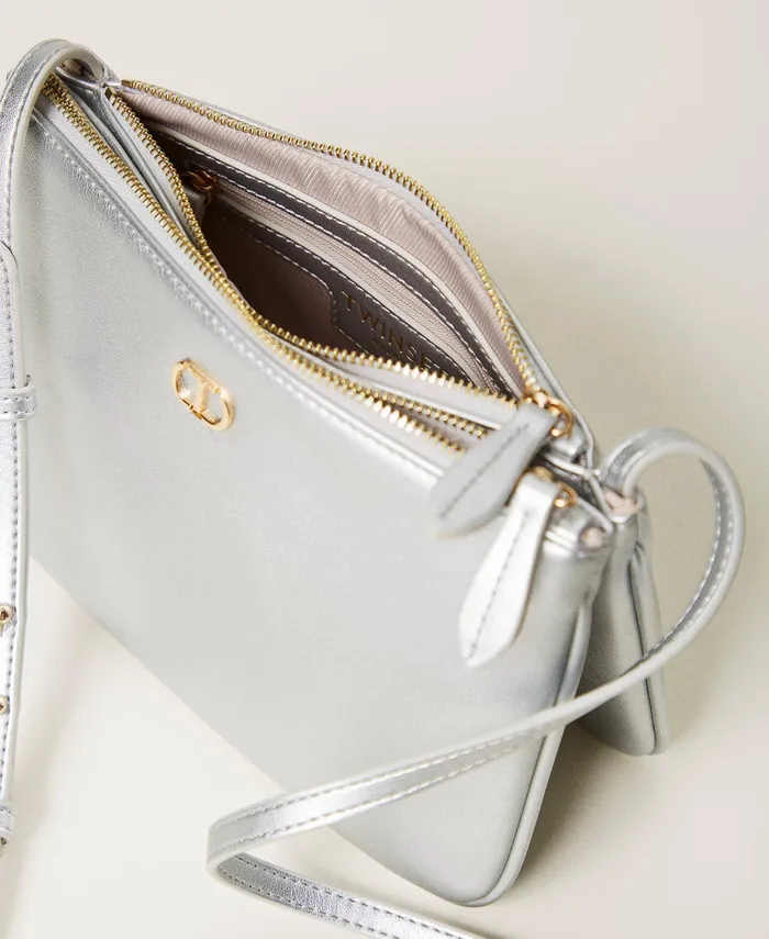 Twinset Mini Double Shoulder Bag Silver Women Handbags Twinset Mini Double Shoulder Bag Silver Women Handbags