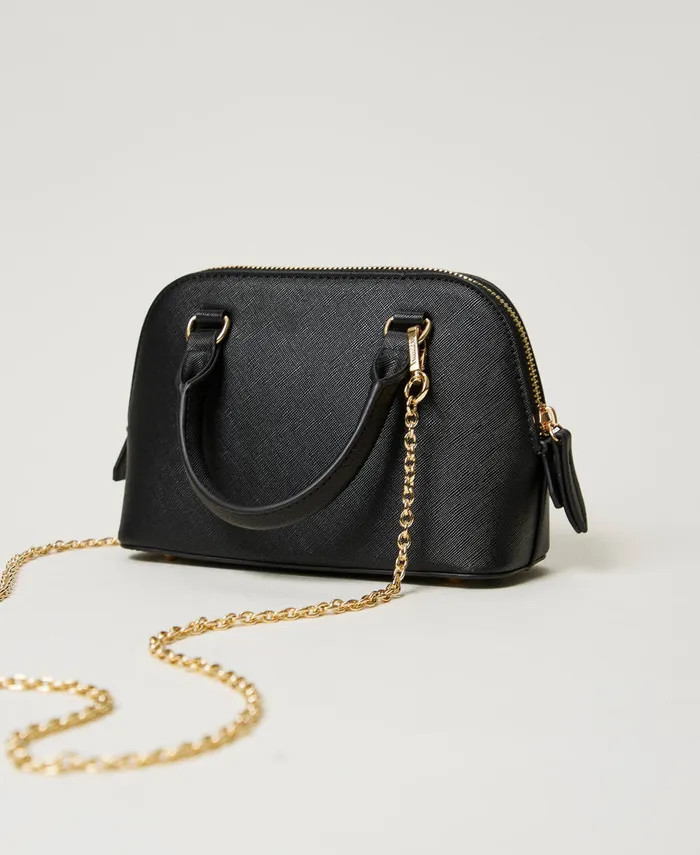 Twinset Mini Shoulder Bag With Oval T Black Women Handbags Twinset Mini Shoulder Bag With Oval T Black Women Handbags