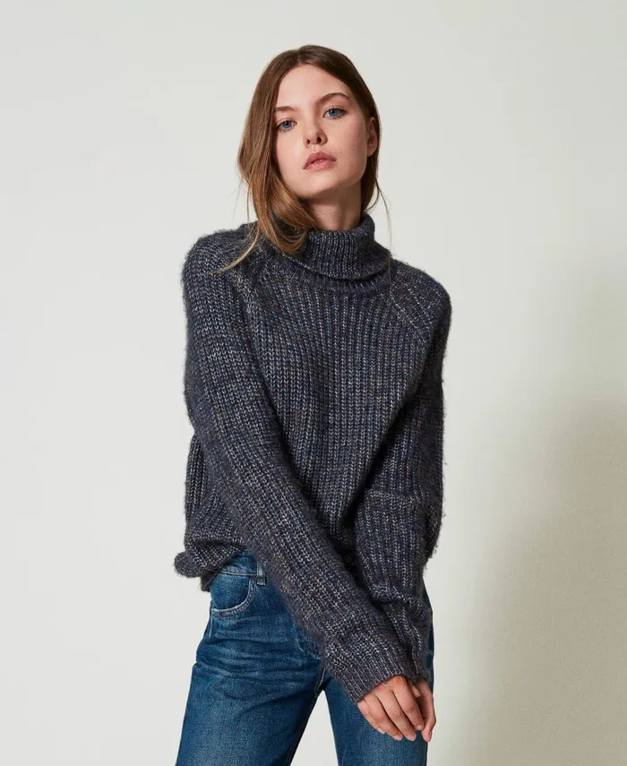 Twinset Multicolour Yarn Jumper With Lurex Multicolour Navy Blue Women Jumpers And Cardigans Twinset Multicolour Yarn Jumper With Lurex Multicolour Navy Blue Women Jumpers And Cardigans
