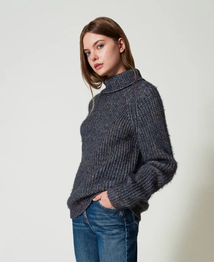 Twinset Multicolour Yarn Jumper With Lurex Multicolour Navy Blue Women Jumpers And Cardigans Twinset Multicolour Yarn Jumper With Lurex Multicolour Navy Blue Women Jumpers And Cardigans