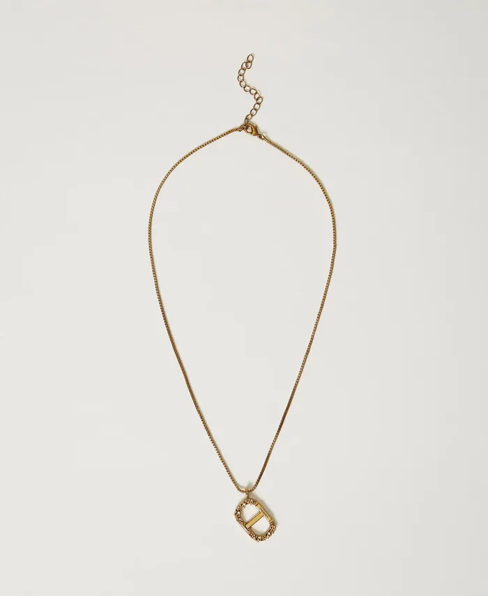 Twinset Necklace With Floral Oval T Light Brass Women Jewellery