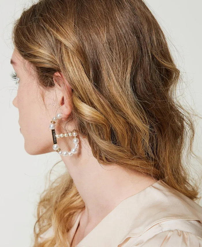 Twinset Oval T Earrings With Pearls Old White Women Jewellery Twinset Oval T Earrings With Pearls Old White Women Jewellery
