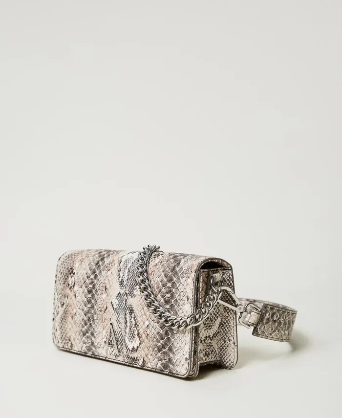 Twinset Python Print Shoulder Bag Soft Snake Print Women Handbags Twinset Python Print Shoulder Bag Soft Snake Print Women Handbags