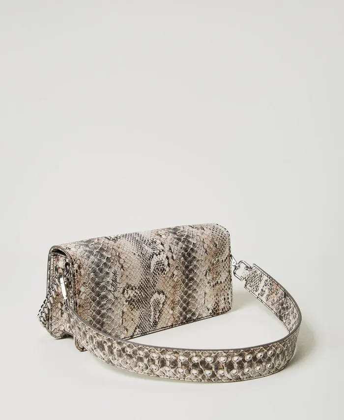 Twinset Python Print Shoulder Bag Soft Snake Print Women Handbags Twinset Python Print Shoulder Bag Soft Snake Print Women Handbags