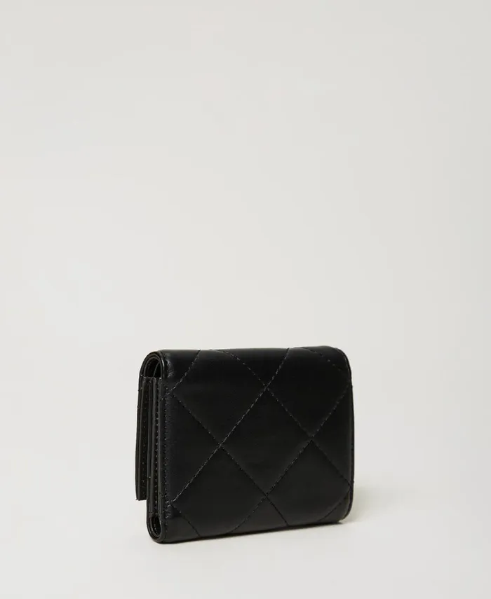 Twinset Quilted Oval T Wallet Black Women Wallets And Keyrings Twinset Quilted Oval T Wallet Black Women Wallets And Keyrings