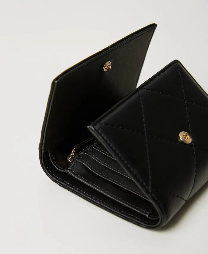 Twinset Quilted Oval T Wallet Black Women Wallets And Keyrings Twinset Quilted Oval T Wallet Black Women Wallets And Keyrings