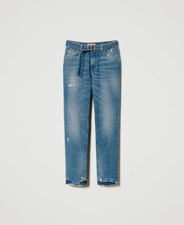 Twinset Regular Fit Jeans With Belt Denim Women Jeans Twinset Regular Fit Jeans With Belt Denim Women Jeans