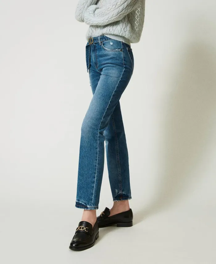 Twinset Regular Fit Jeans With Belt Denim Women Jeans Twinset Regular Fit Jeans With Belt Denim Women Jeans