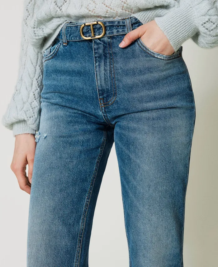 Twinset Regular Fit Jeans With Belt Denim Women Jeans Twinset Regular Fit Jeans With Belt Denim Women Jeans