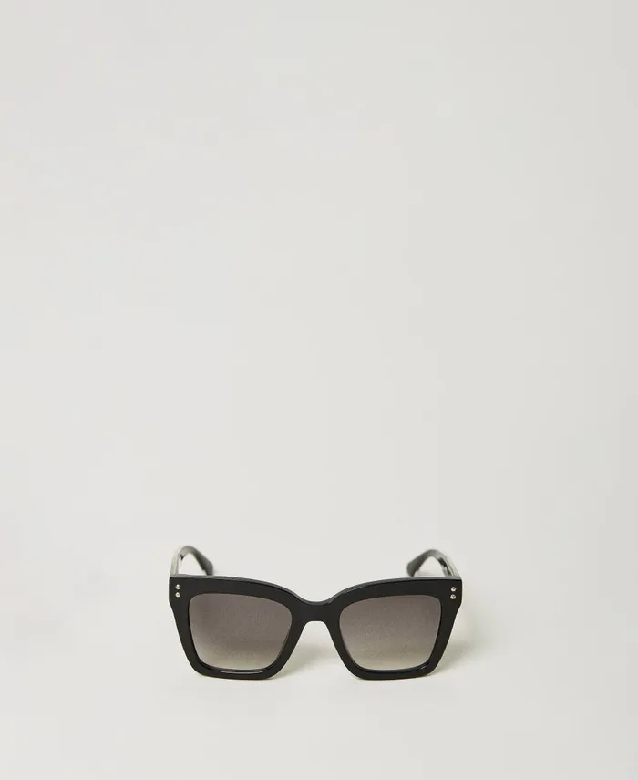Twinset Square Sunglasses With Studs Shiny Black Women Sunglasses