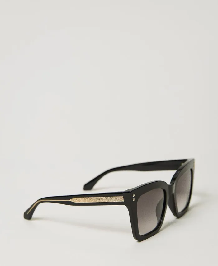 Twinset Square Sunglasses With Studs Shiny Black Women Sunglasses Twinset Square Sunglasses With Studs Shiny Black Women Sunglasses