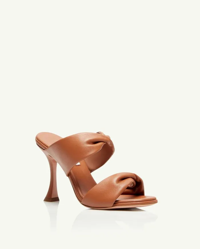 Twist Sandal 95 Brown Women Aquazzura Slides and Mules