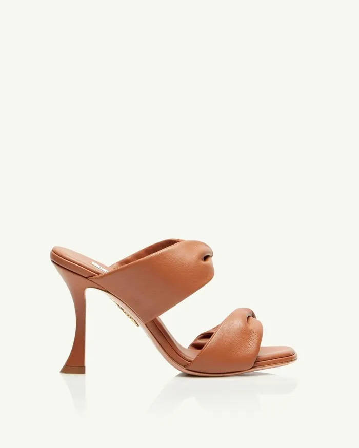 Twist Sandal 95 Brown Women Aquazzura Slides and Mules Twist Sandal 95 Brown Women Aquazzura Slides and Mules