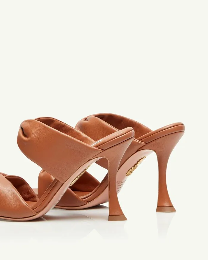 Twist Sandal 95 Brown Women Aquazzura Slides and Mules Twist Sandal 95 Brown Women Aquazzura Slides and Mules