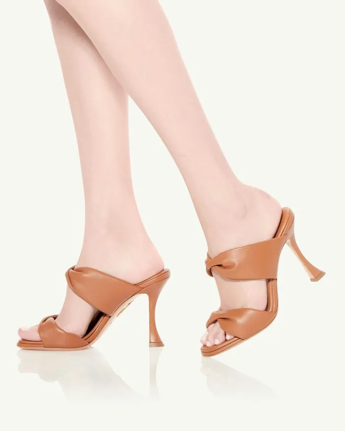 Twist Sandal 95 Brown Women Aquazzura Slides and Mules Twist Sandal 95 Brown Women Aquazzura Slides and Mules