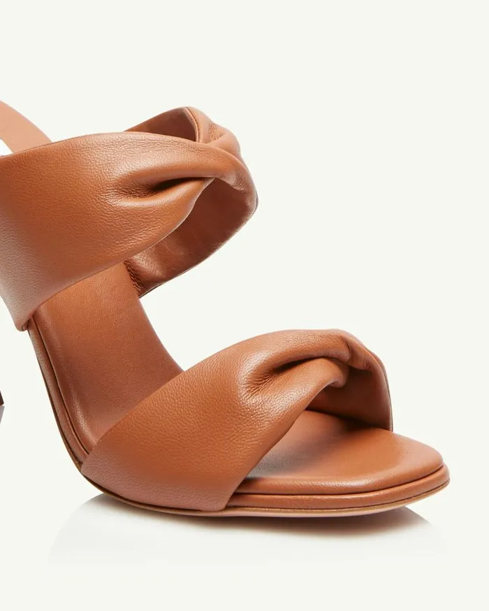 Twist Sandal 95 Brown Women Aquazzura Slides and Mules Twist Sandal 95 Brown Women Aquazzura Slides and Mules