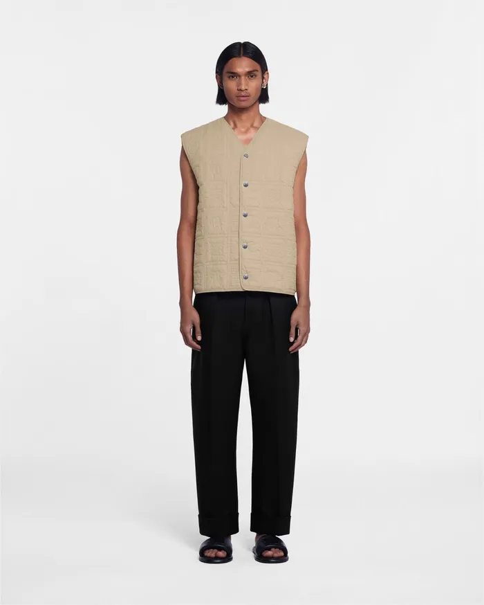 Tymen Quilted Tech Poplin Vest Pebble Men Nanushka TShirts and Vests
