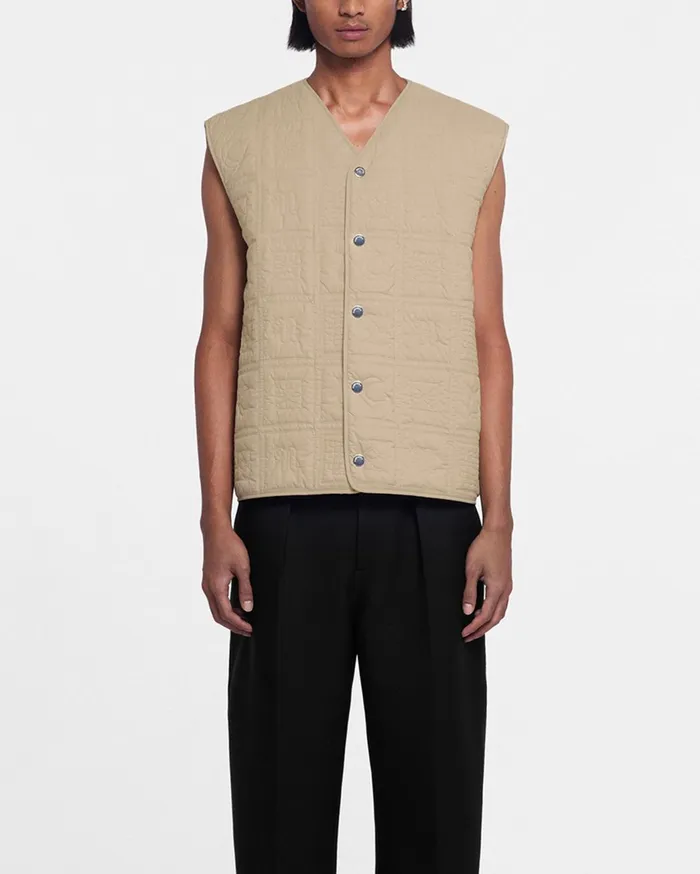 Tymen Quilted Tech Poplin Vest Pebble Men Nanushka TShirts and Vests