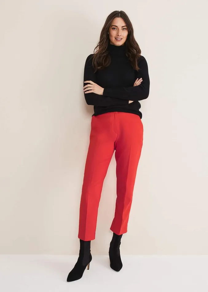 Ulrica Straight Leg Trousers Red Women Phase Eight Trousers