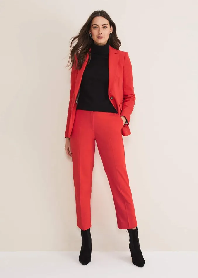 Ulrica Straight Leg Trousers Red Women Phase Eight Trousers