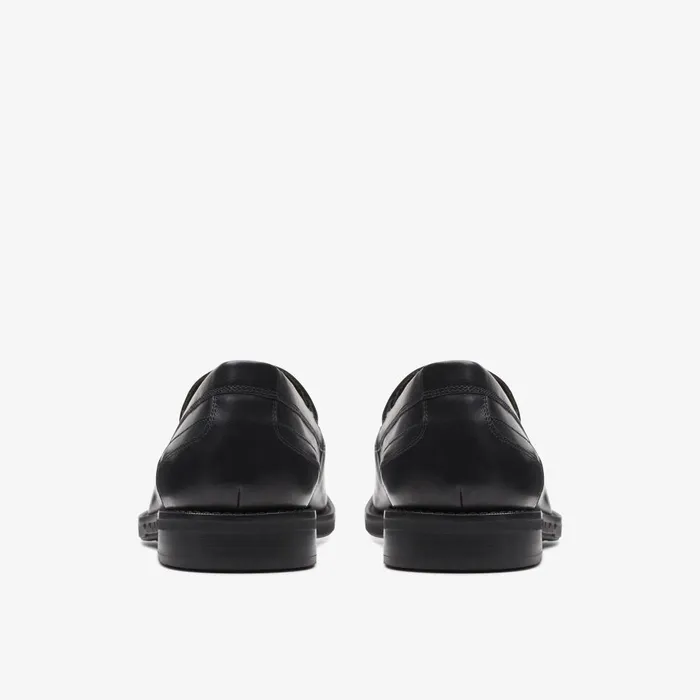 Un Hugh Step Black Leather Men Clarks Dress Shoes